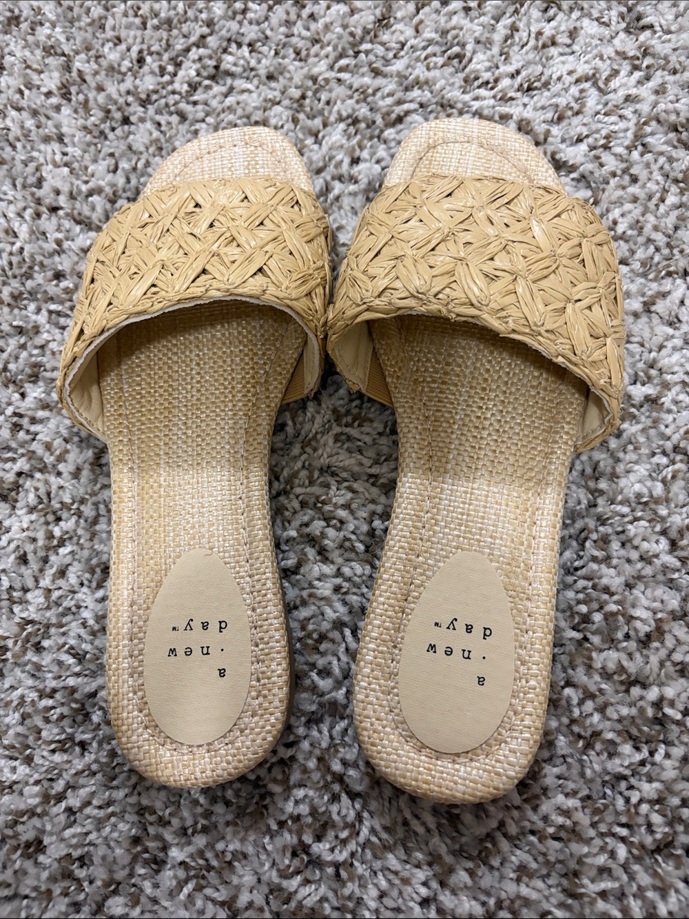 a new day Natural Woven Slip-On Slides